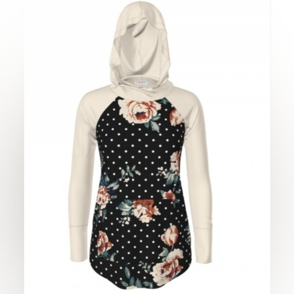 Floral and Dots Hoodie